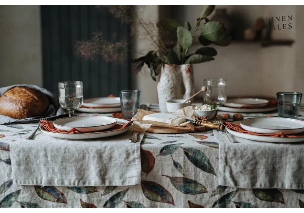 Ленена покривка за маса 140x140 cm Golden Fall – Linen Tales