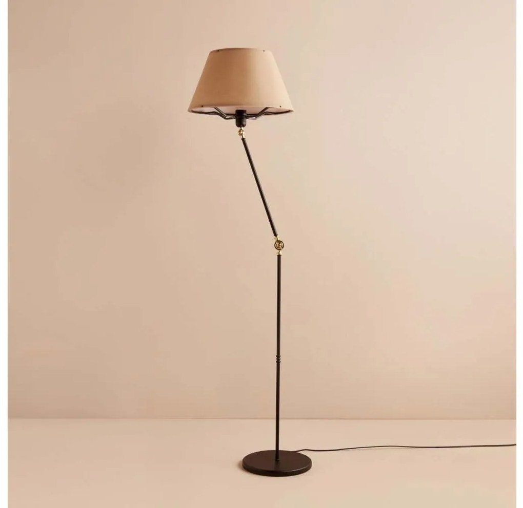 Подова лампа AYD 1xE27/40W/230V черна/кафява