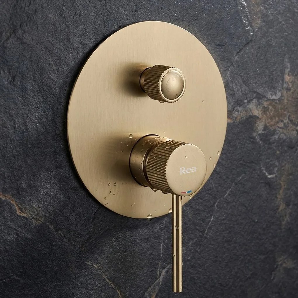 Душ система за вграждане Rea Lungo Stripe Gold Brush