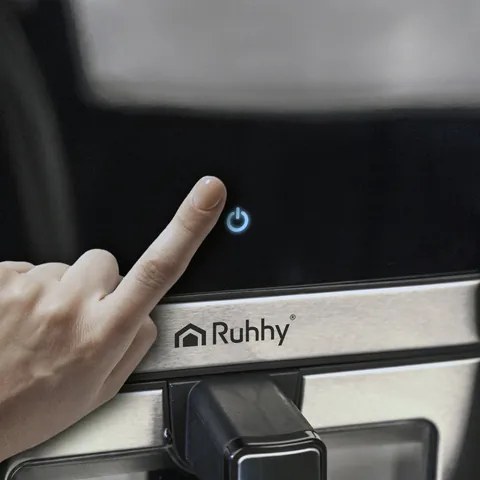 Фритюрник с горещ въздух Ruhhy 25512, готвене без олио, голям капацитет 8л, 10 автоматични програми