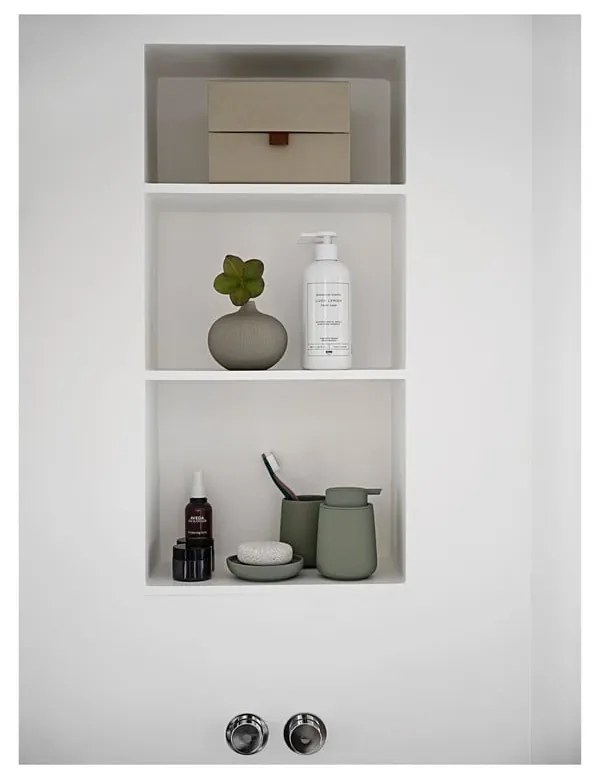 Зелена керамична чаша за четки за зъби Nova One - Zone