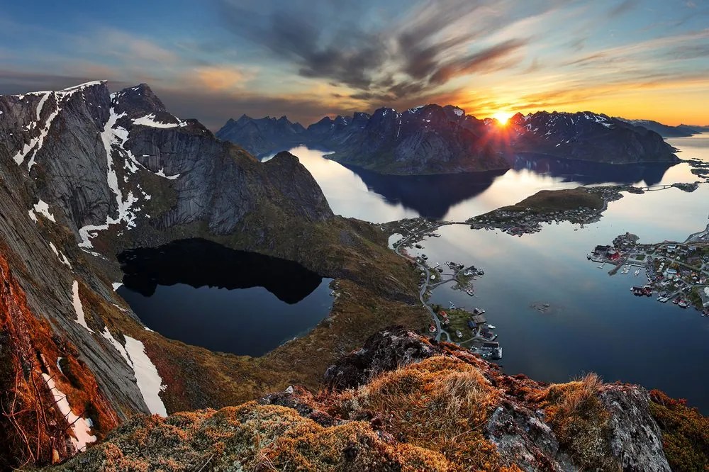Самозалепващ фототапет – Планинска панорама със залез