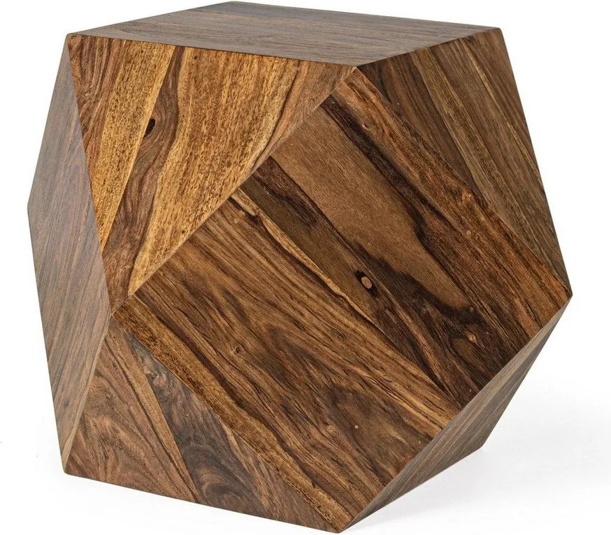 Масичка за кафе от масивен шишам в тъмно естествен цвят 42x42 cm Egypt – Bizzotto