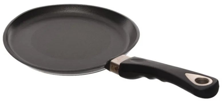 Тиган за палачинки AMT Gastroguss 124, 24 см, Алуминиева отливка, Незалепващо покритие Lotan®, До 240°C, Черен