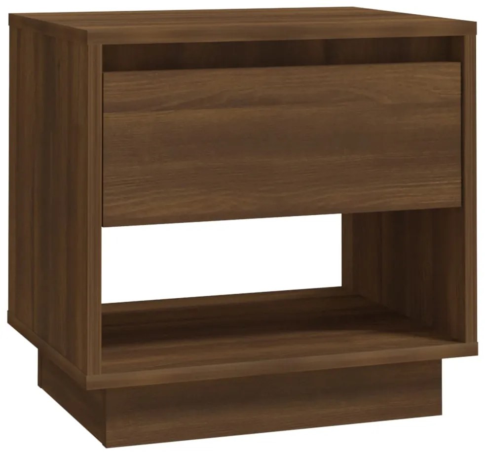 812985 vidaXL Нощно шкафче, кафяв дъб, 45x34x44 см, инженерно дърво