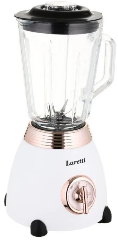 Блендер Laretti LR-FP7310, 500W, 1.5 л, Ножове от неръждаема стомана, 2 скорости + импулс, Заключващ механизъм, Бял