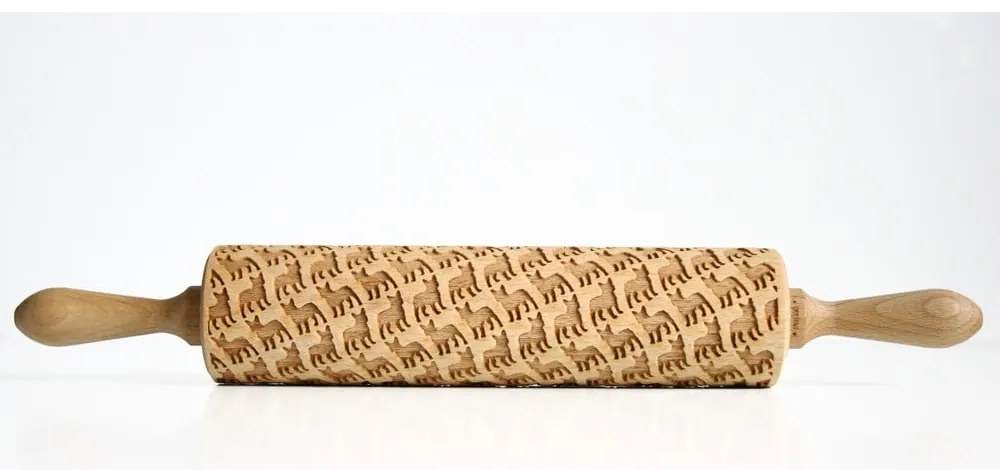 Дървен релефен валяк за тесто с френски булдог French Buldog - Valek