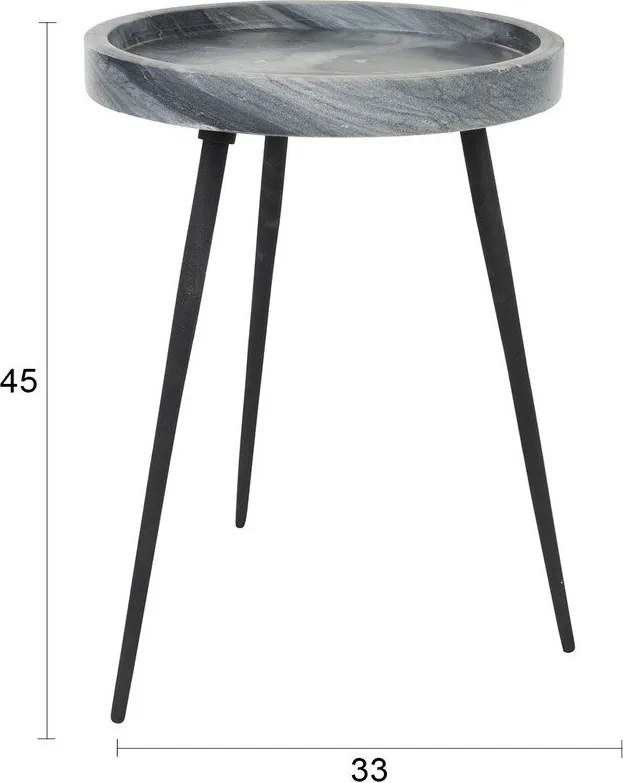 Кръгла странична масичка с мраморна плоча ø 33 cm Karrara – White Label