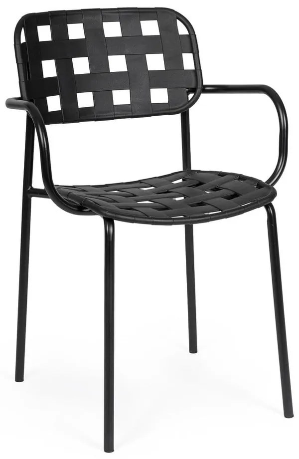 Черни градински столове в комплект от 4 бр. метални Clover – Bizzotto