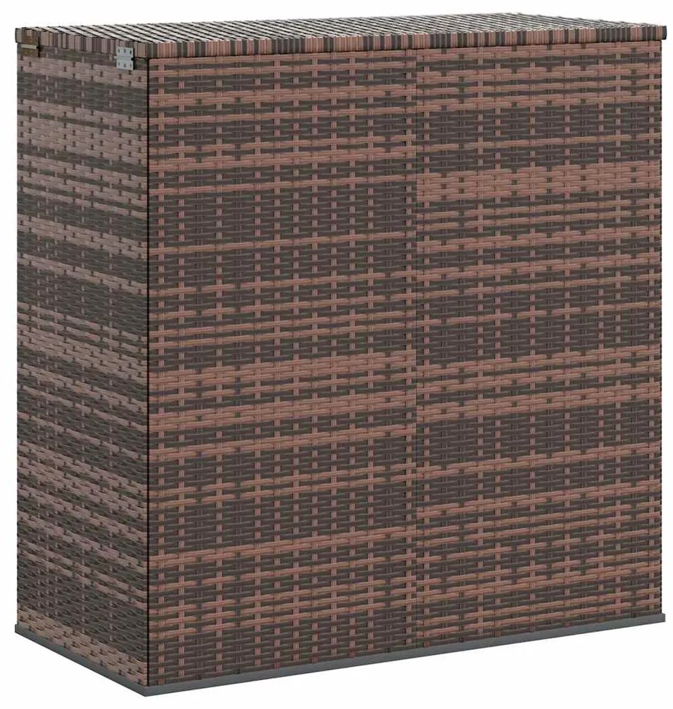 317224 vidaXL Кутия за градински възглавници PE ратан 100x49x103,5 см кафява