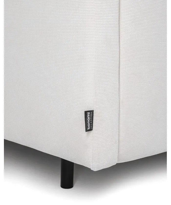 Бял сгъваем/с място за съхранение диван от рипсено кадифе 215 cm Bjork – Bonami Selection