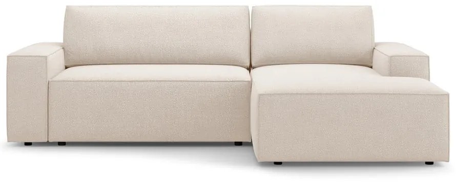 Бежов разтегателен ъглов диван от букле (десен ъгъл) Jodie – Micadoni Home