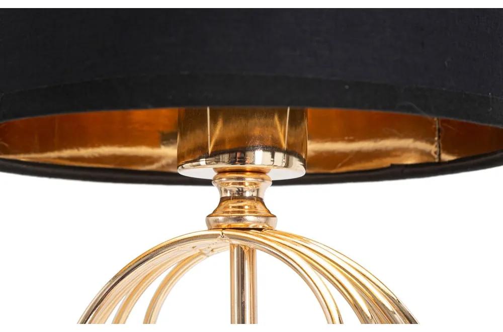 Настолна лампа с текстилен абажур в черно и златисто (височина 58,5 cm) Circly - Mauro Ferretti
