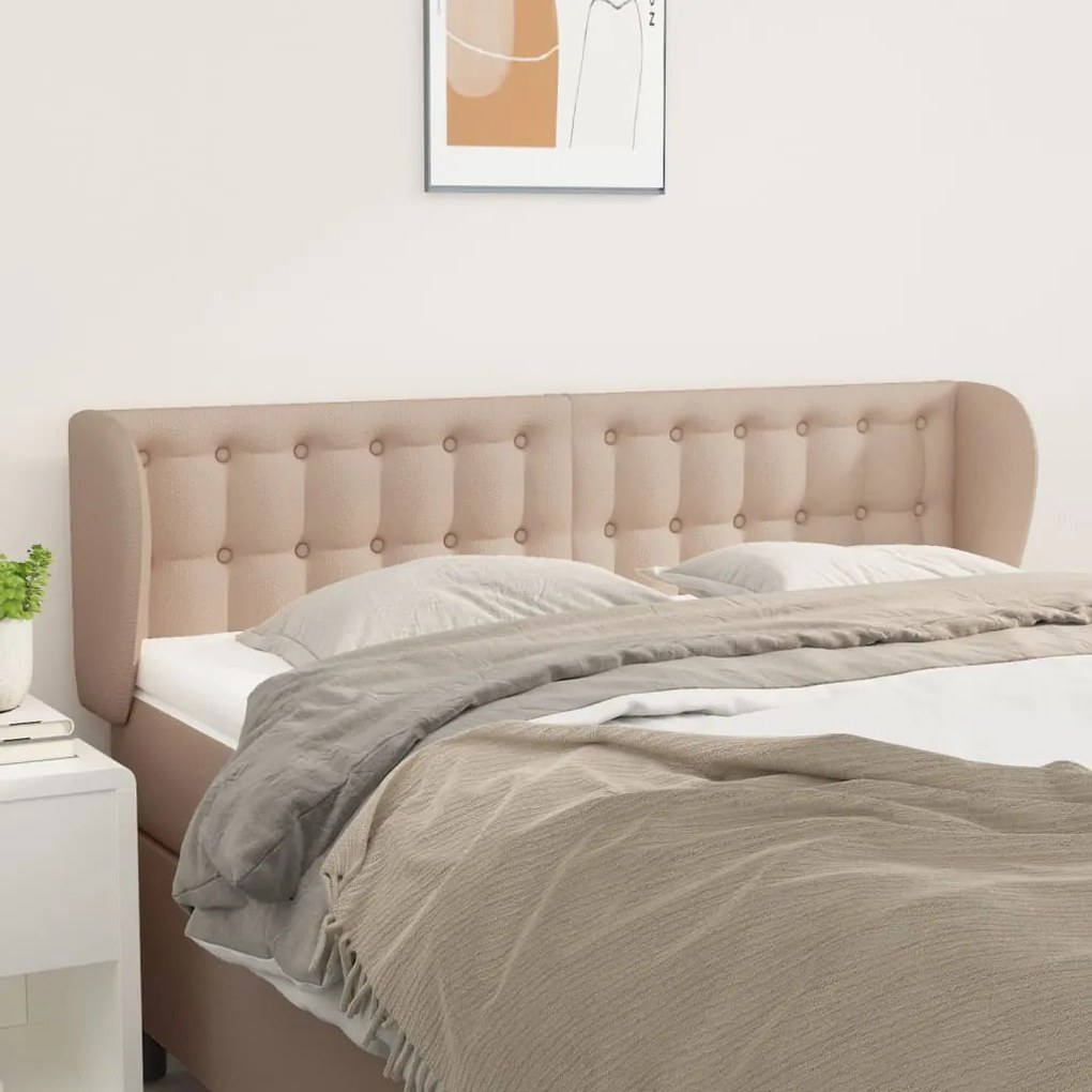 3117239 vidaXL Горна табла с уши, капучино,147x23x78/88 см, изкуствена кожа