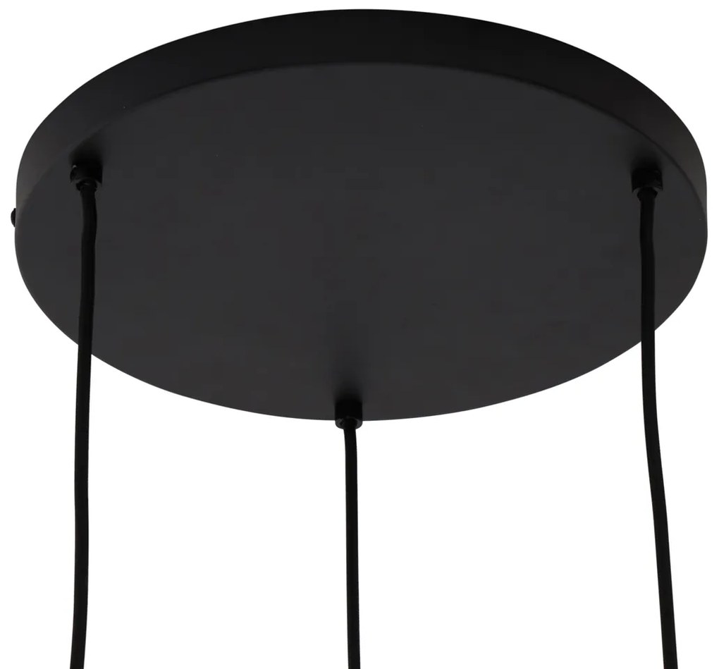 Бохемски висящ полилей черен с бамбук 3-светлинен - Лили