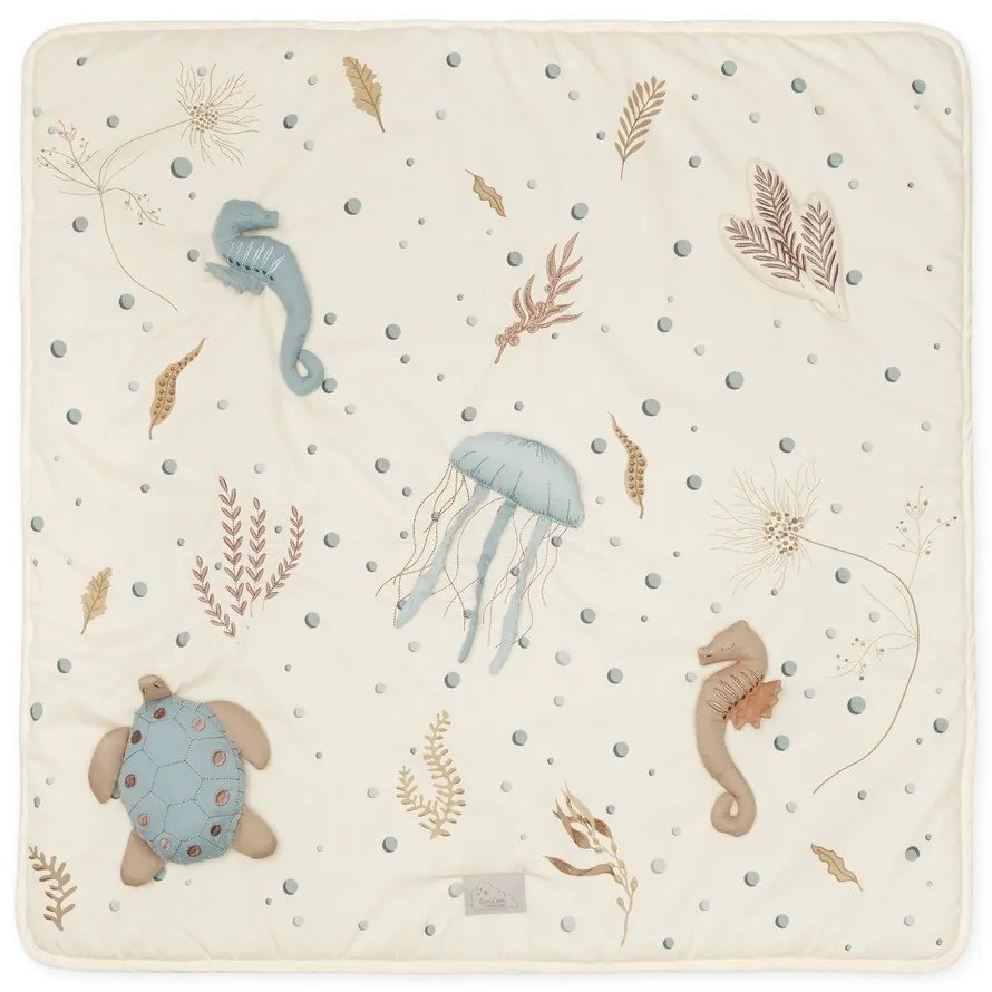 Светложълто детско килимче за игра 80x80 cm Sea Garden – Cam Cam Copenhagen