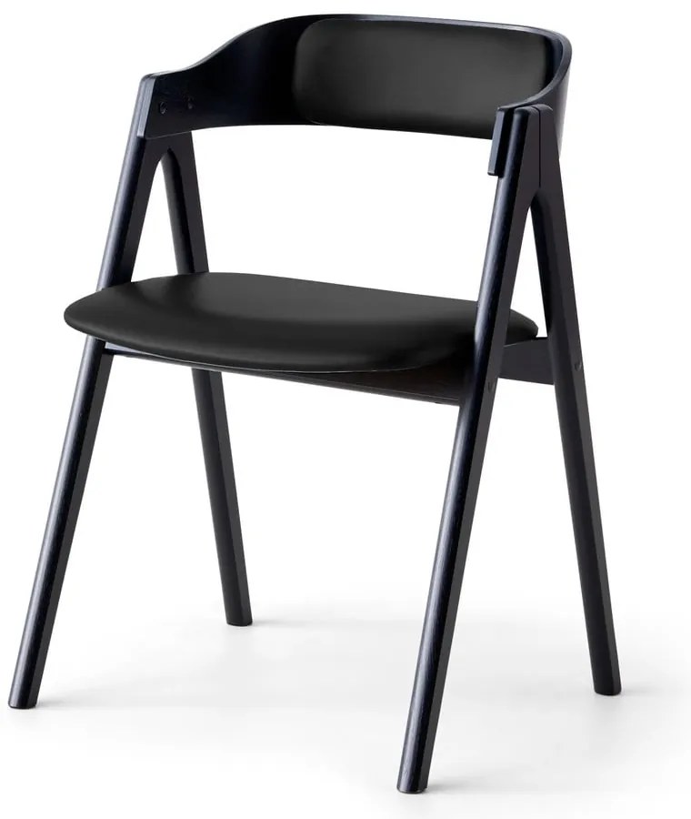 Трапезен стол от черен дъб с кожена седалка Findahl от Hammel Mette - Hammel Furniture