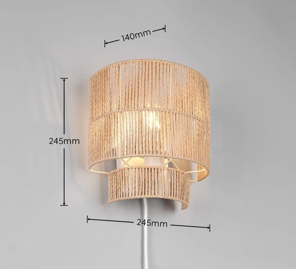 Стенна лампа с USB в естествен цвят Satna – Reality