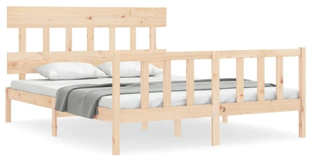 3193341 vidaXL Рамка за легло с табла 5FT King Size масивно дърво