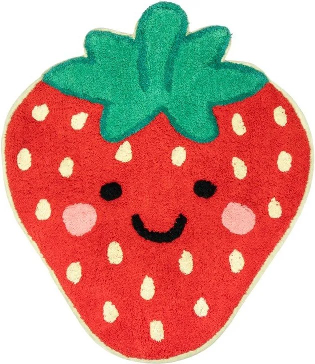Червен памучен детски килим 60x52 cm Strawberry – Sass &amp; Belle