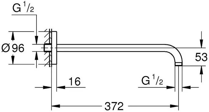Душ рамо Grohe-Дължина 28.6 см.