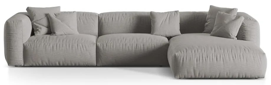 Светлосив модулен ъглов диван (десен ъгъл) Martina – Micadoni Home