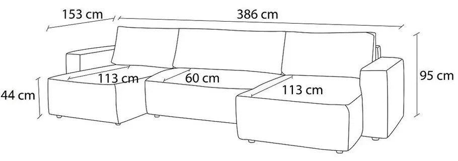 Розов ъглов U-образен диван Nihad - Bobochic Paris
