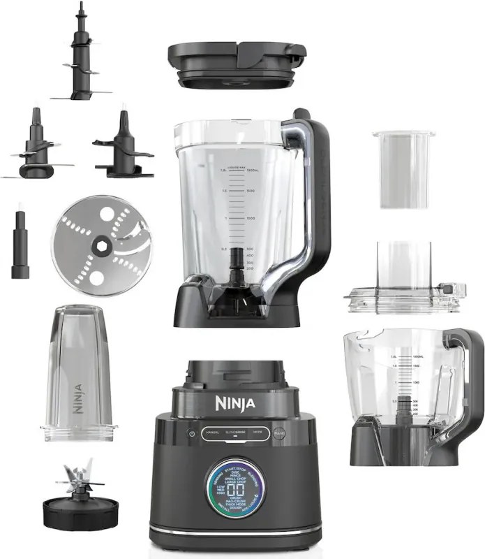 Втора ръка: Блендер 3в1 Ninja TB401EU, 1200W, 2.1 л, 10 скорости + режими, Таймер, LED, BlendSense технология, Без BPA, Черен
