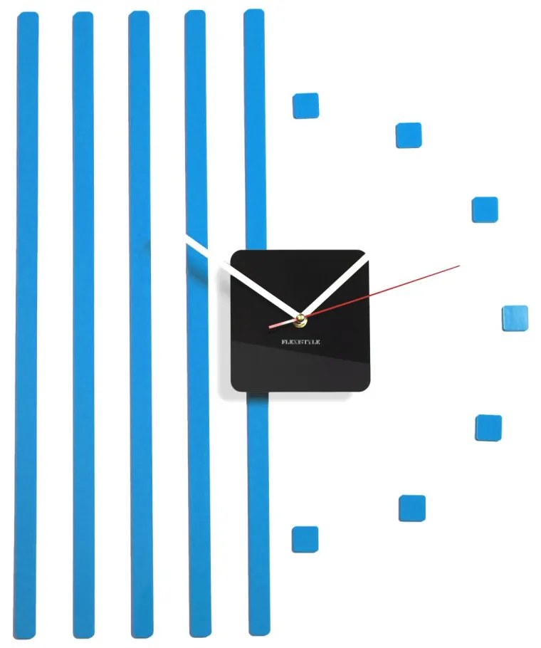 Самозалепващ стенен часовник с ивици червен