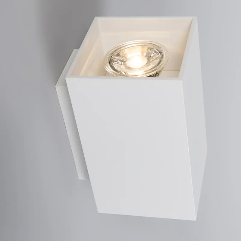 Модерен стенен аплик бял квадратен 2-светлина - Sandy