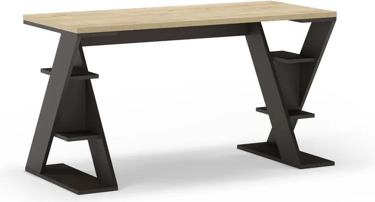 Работна маса с дъбов плот 60x137 cm Butterfly – Marckeric