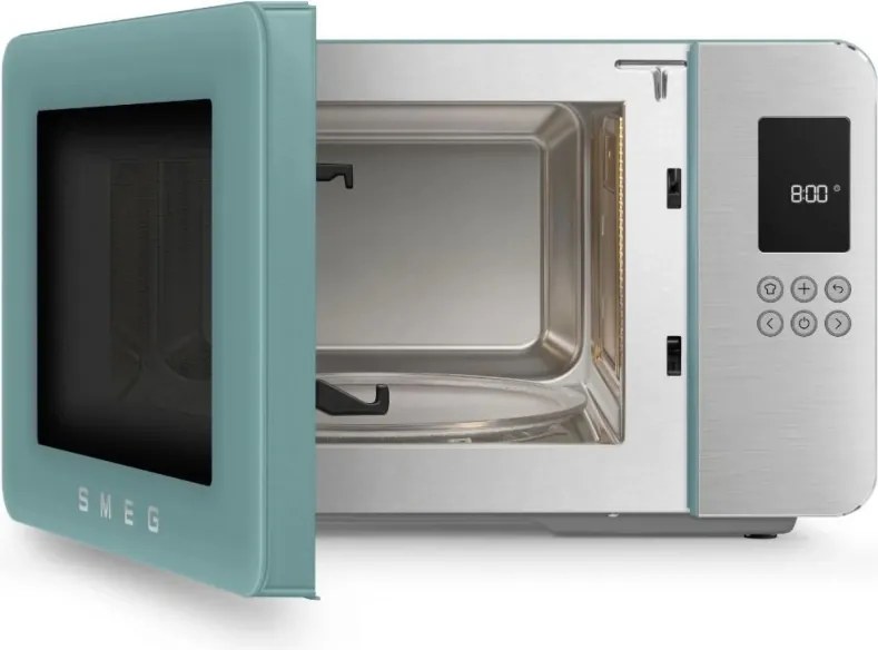 Микровълнова фурна с грил 4в1 SMEG Collezione MOC01EGMEU, 1900W, 29 л, 18 програми, Плавно затваряне, Звуков сигнал, LCD, Зелен
