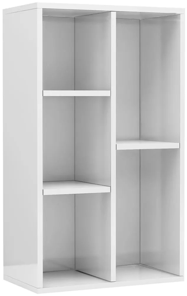 800168 vidaXL Библиотека/бюфет, бял гланц, 50x25x80 см, инженерно дърво