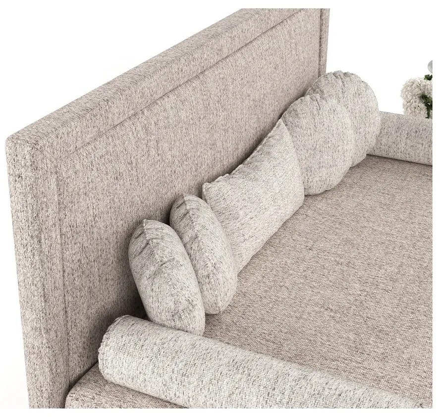 Светлокафяво тапицирано единично легло 80x200 cm Scala – Maison de Rêve