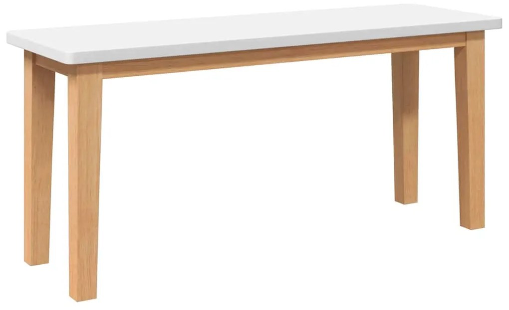 4102598 vidaXL Пейка 90 cm Бяла масивна дървесина Гума
