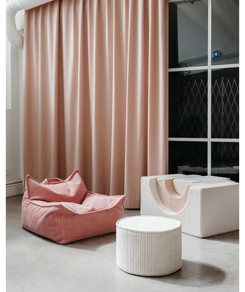 Кремаво велурено игрище от пяна 75x49x37 cm Rainbow Montessori – Wigiwama