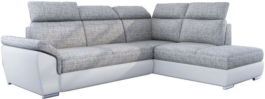 Ъгъл диван Lorenzo-Right-White - Light gray