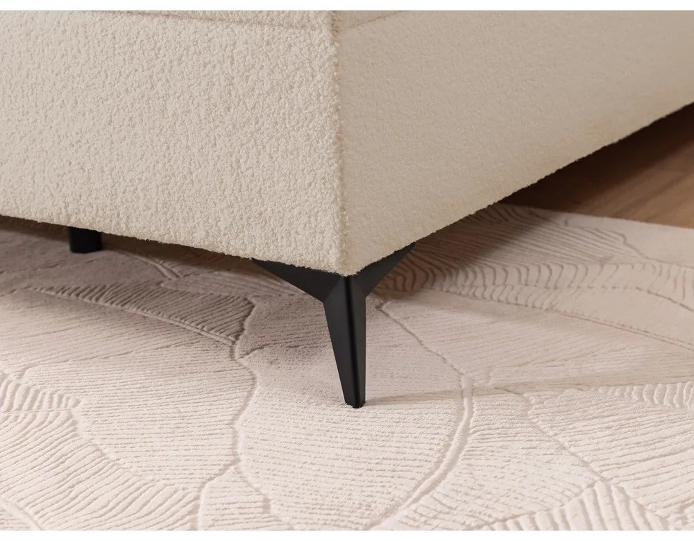 Бежово боксспринг легло 140x200 cm с място за съхранение Ornes – Ropez