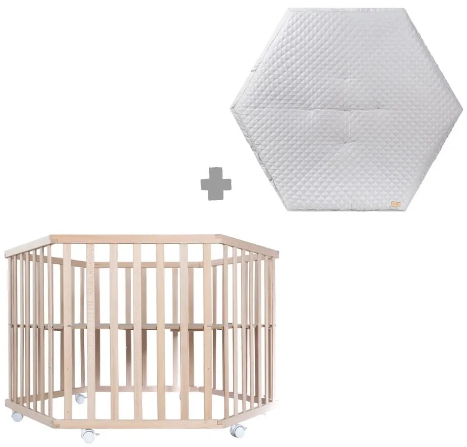 Кошара за игра от букова дървесина в естествен цвят 119x104 cm - Roba