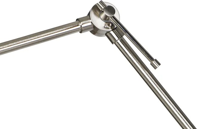 Подова лампа стоманена регулируема с черен абажур 50 см - Editor