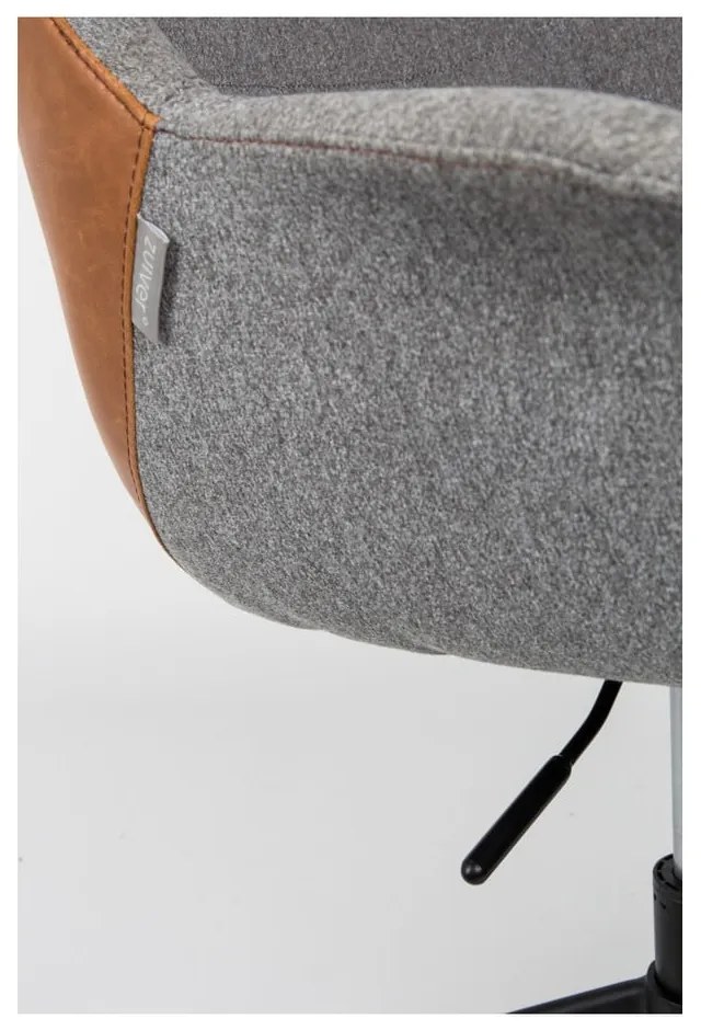 Сив офис стол с кафяви детайли Doulton - Zuiver