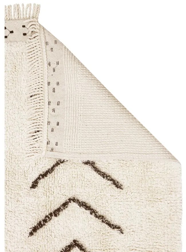 Кремав ръчно изработен памучен килим подходящ за пране 170x240 cm Bereber Rhombs – Lorena Canals