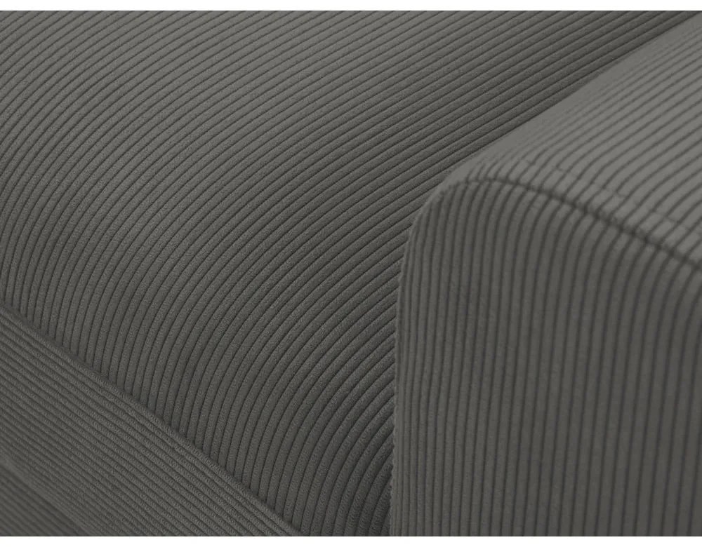 Тъмносив разтегателен ъглов диван с място за съхранение от рипсено кадифе (ляв ъгъл) Kyoto – Cosmopolitan Design