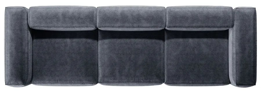 Сиво-син диван от рипсено кадифе 364 cm Bergano – Cosmopolitan Design