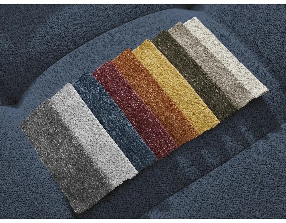 Син шенилов сгъваем/с място за съхранение ъглов диван (ляв ъгъл) Roxelane – Bobochic Paris