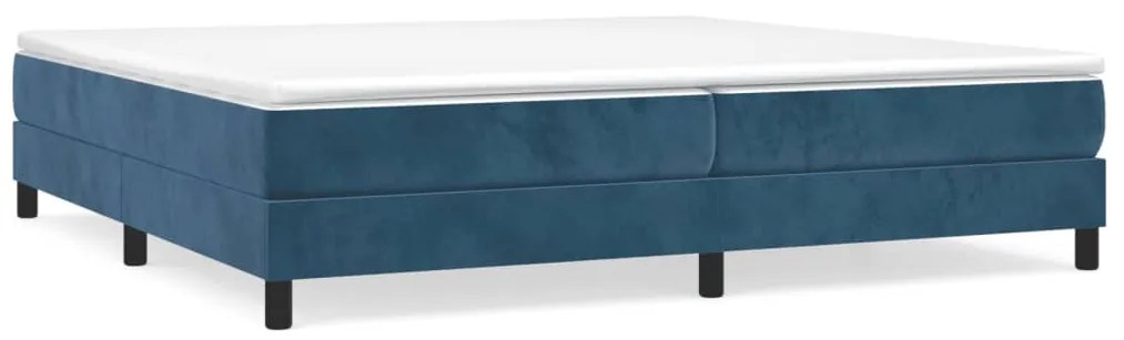 3120794 vidaXL Рамка за легло с пружини, тъмносиня, 200x200 см, кадифе