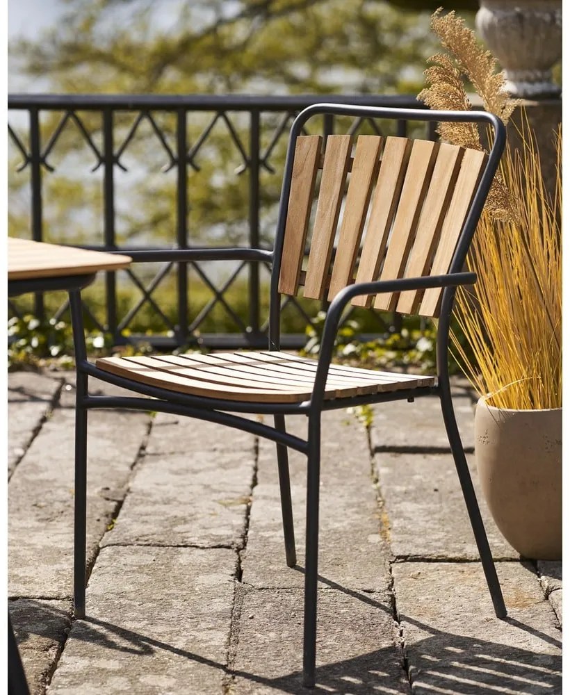 Градински столове в комплект 2 бр. от масивно дърво/метални в естествен цвят Cleveland – House Nordic