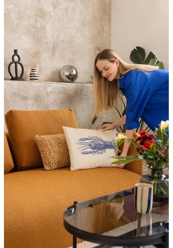 Сиво-кафяв ъглов диван от плат букле (ляв ъгъл) Imola – Bonami Selection