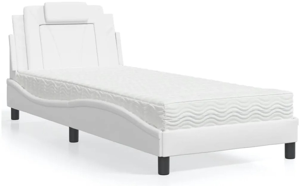 3208755 vidaXL Легло Viana без матрак, бяло, 80x200 см, изкуствена кожа