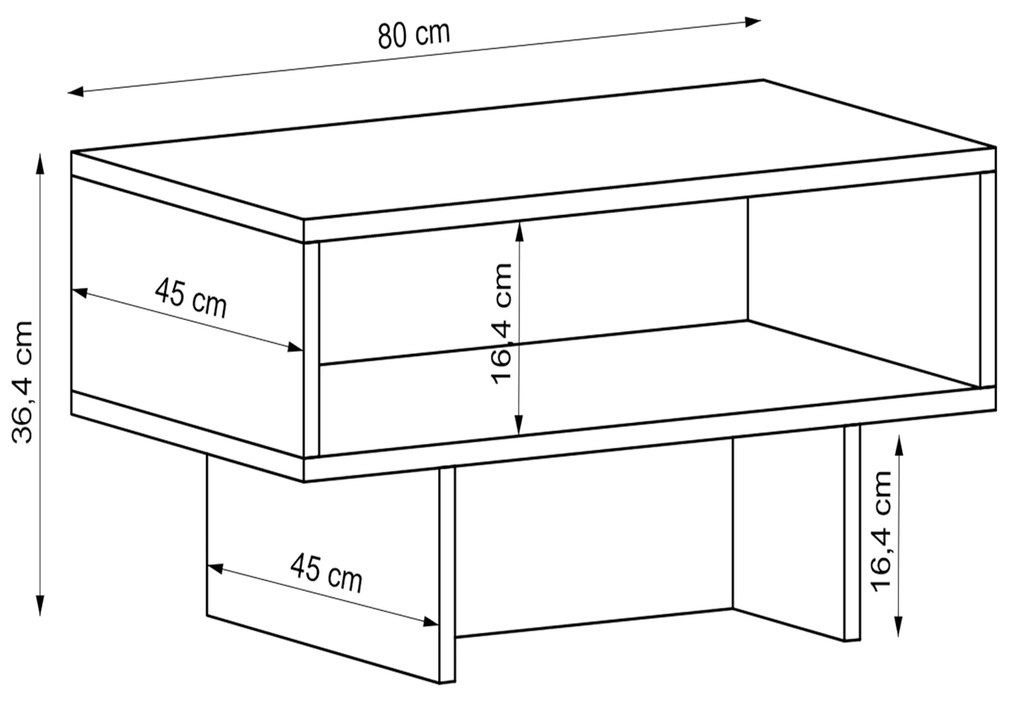 Холна маса Mjölby 36,4x80x45 см бял / черен мрамор []